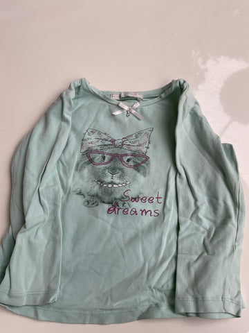 Mayoral T-Shirt 92 Hellgrün mit Katze