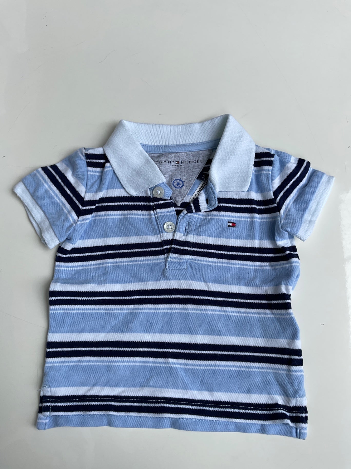 Tommy Hilfiger Poloshirt 62 Blau/Weiß gestreift
