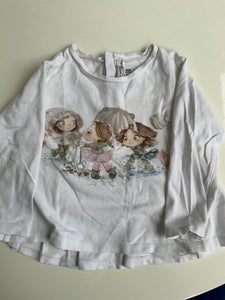 Mayoral Langarmshirt 86 Weiß mit Kinder..