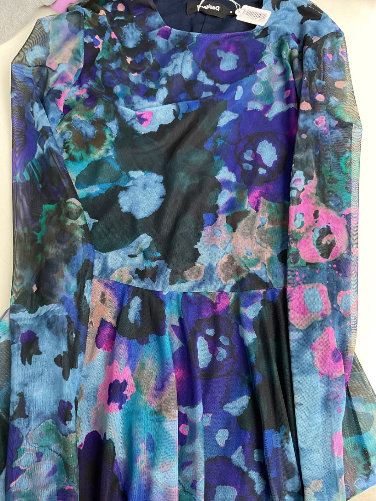 Desigual Kleid S Mehrfarbig (Blau, Lila, Schwarz und Rosa)