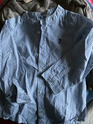 Jacadi  Hemd 98 Blau-Weiß kariert