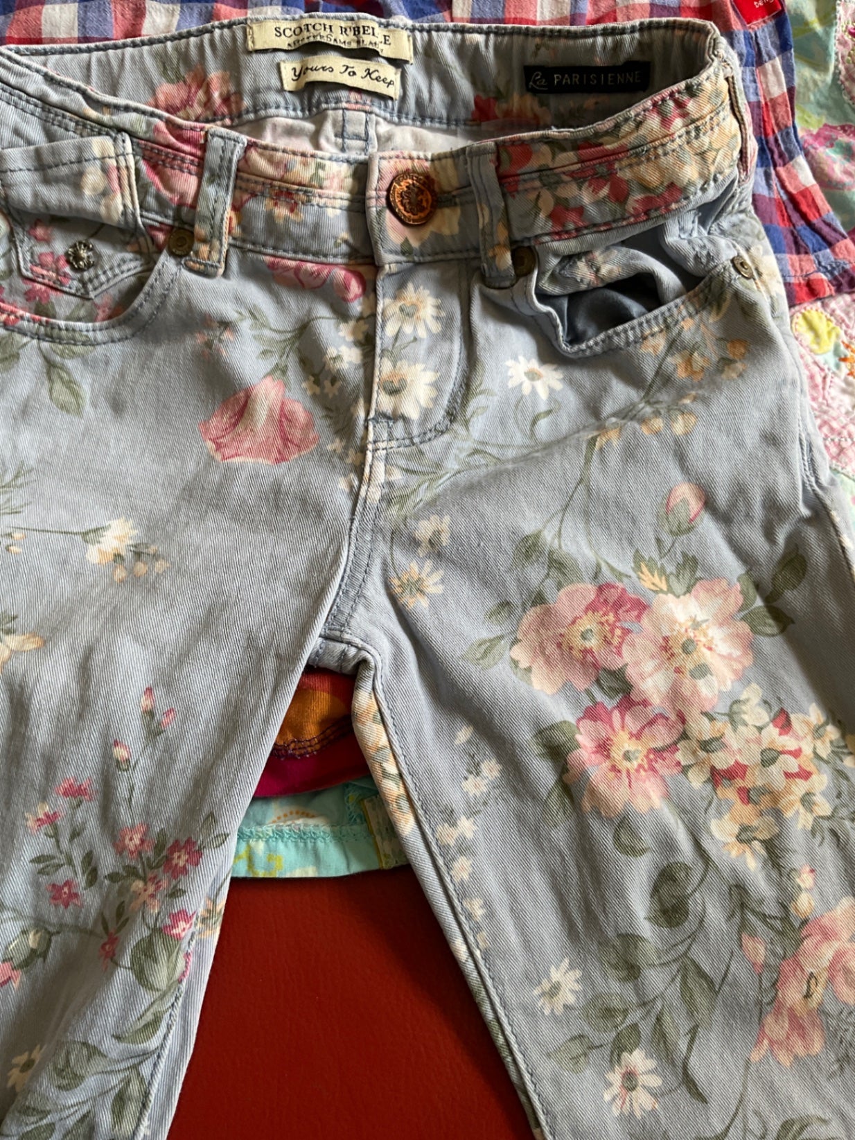 Scotch & Soda Jeans 116 Mehrfarbig (Hauptfarbe: Hellblau mit Blumenmuster)