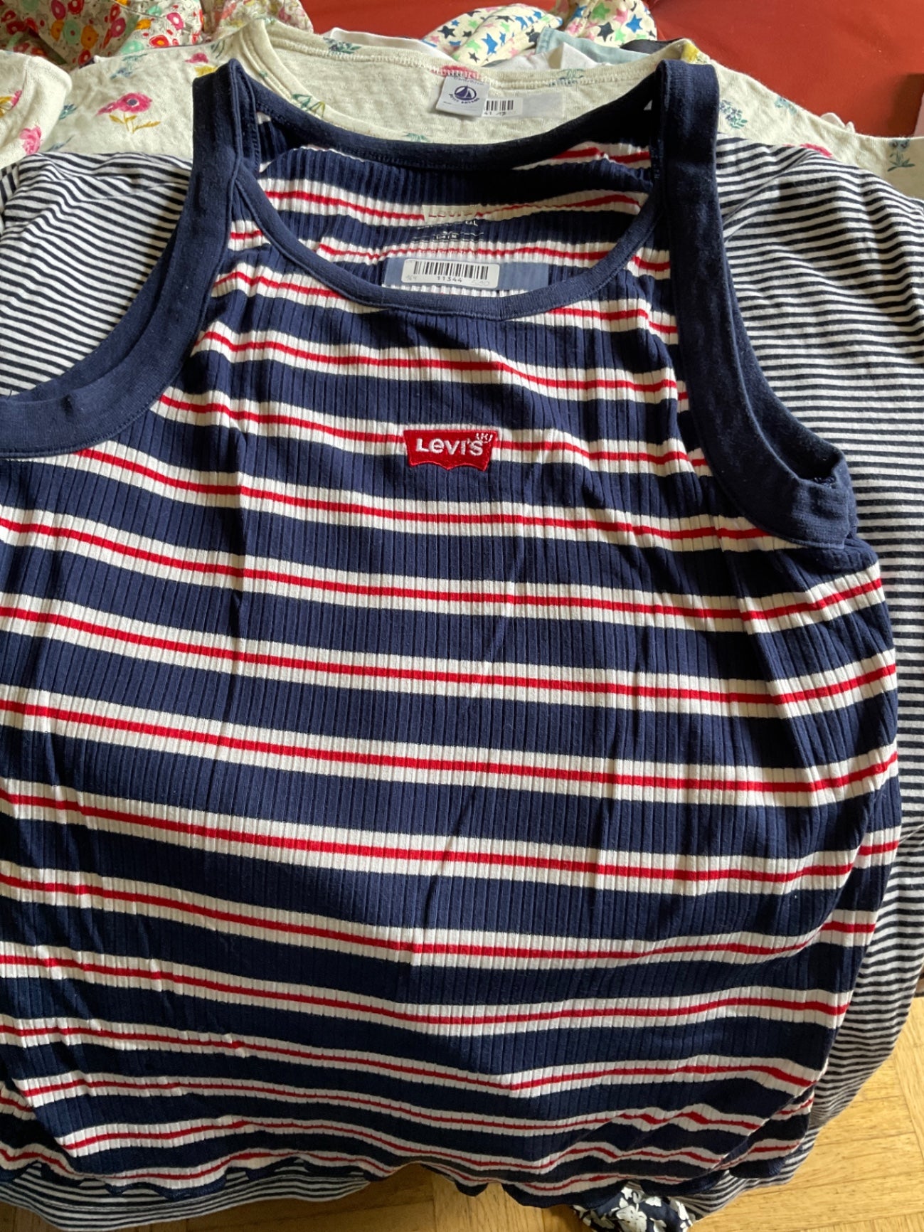Levi's Tank-Top 164 Blau, Weiß und Rot gestreift
