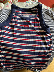 Levi's Tank-Top 164 Blau, Weiß und Rot gestreift
