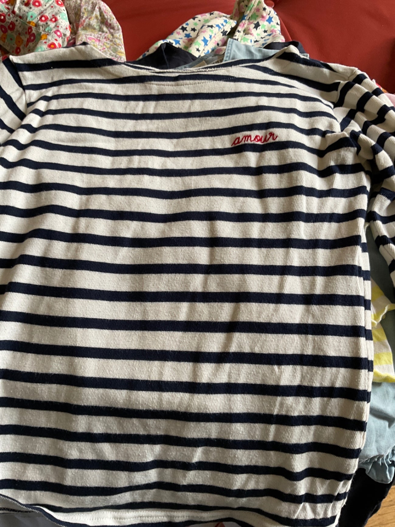 Maison Labiche Pullover 152 Weiß und Blau gestreift