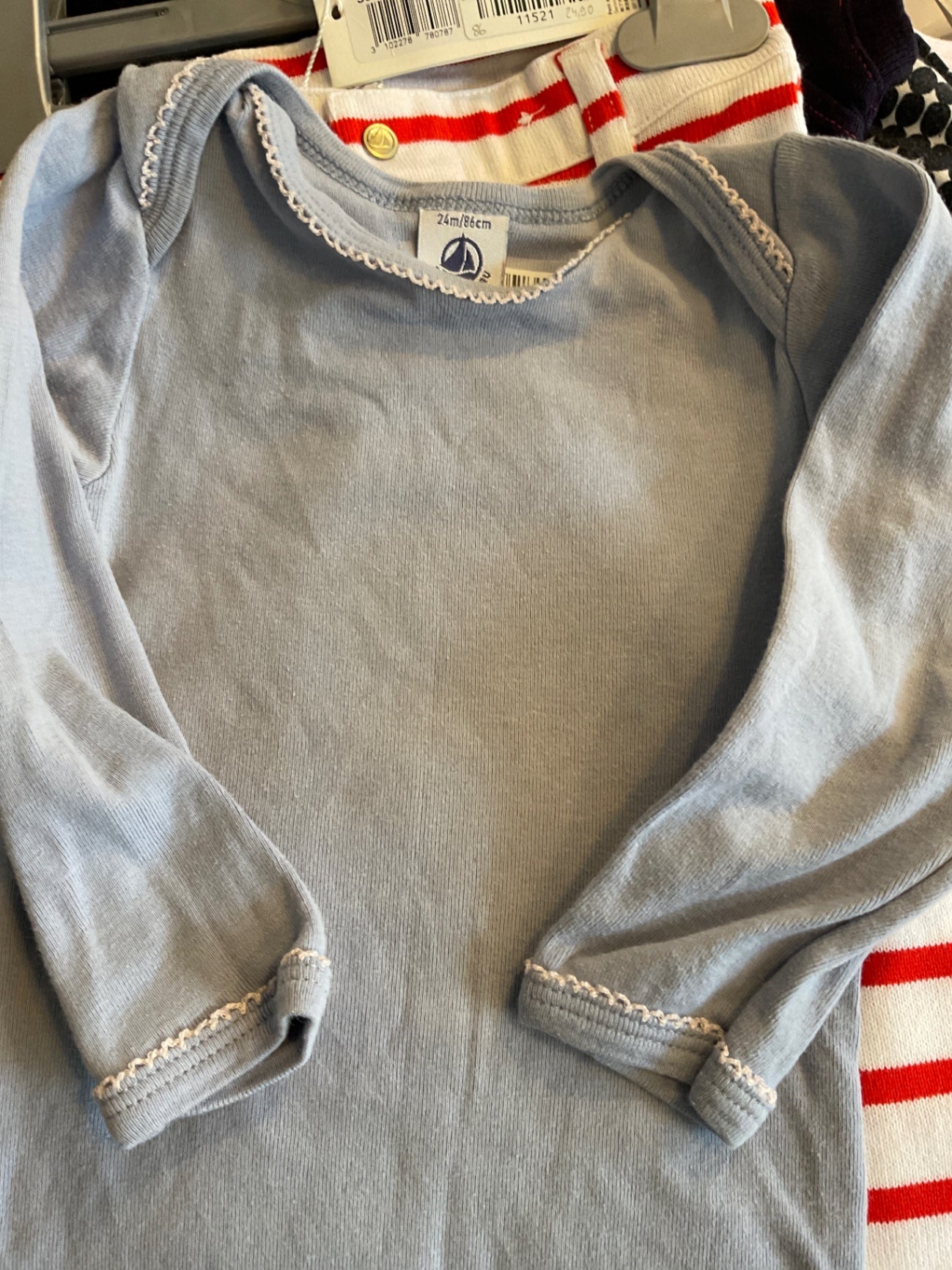 Petit Bateau Strampler langarm 86 Blau