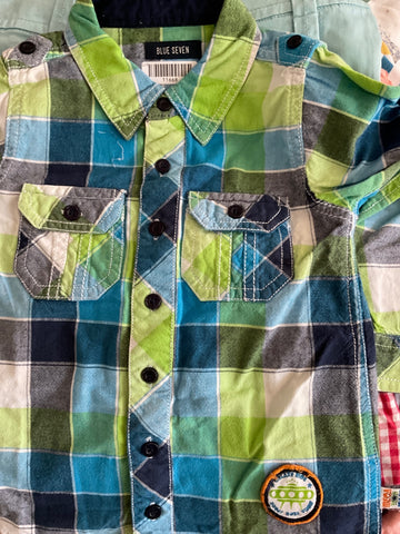 Blue Seven Hemd 86 Mehrfarbig (Grün, Blau, Weiß) kariert