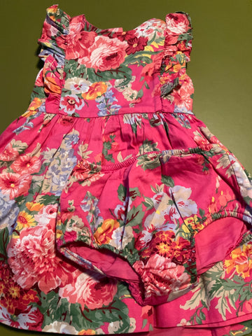 Ralph Lauren  Kleid mit Rüschen mit Höschen Set 86 Mehrfarbig mit hauptsächlich Rosa - 🌺