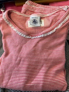 Petit Bateau Pyjama  116 Rosa und Weiß