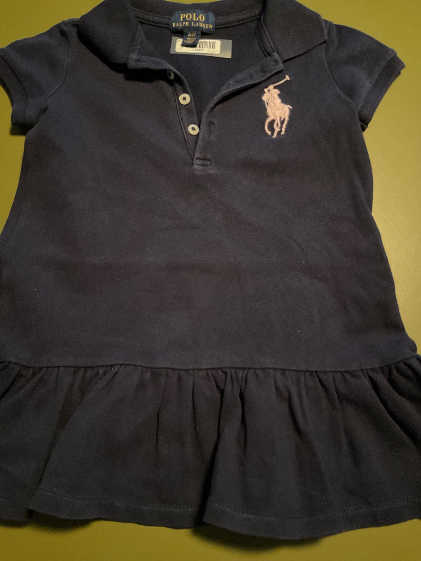Ralph Lauren Kleid mit Volant  92 Dunkelblau