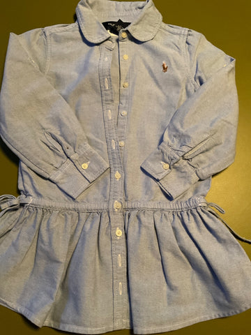 Ralph Lauren Hemdblusenkleid 98 Hellblau