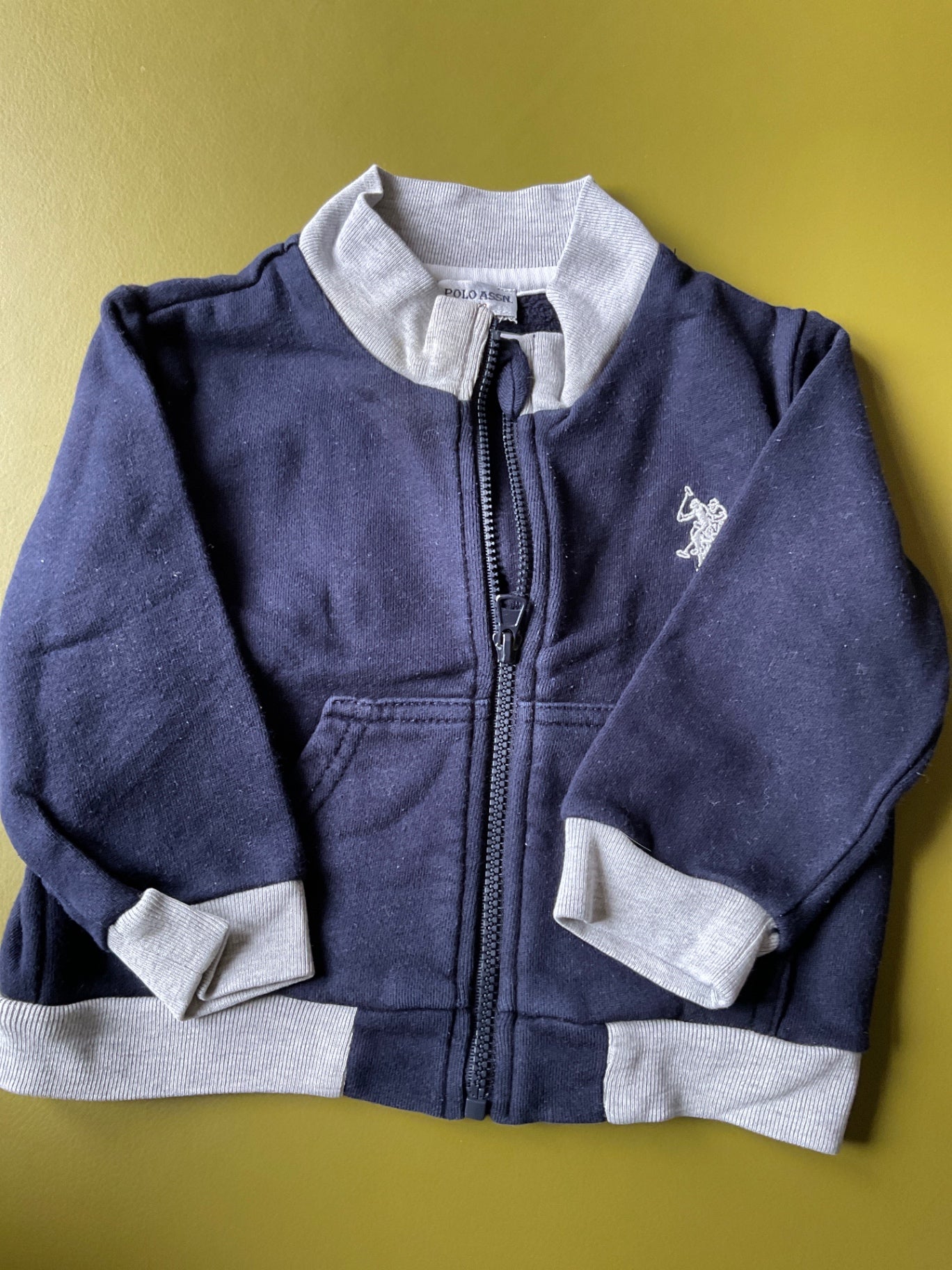 Polo Assn Sweatjacke mit Zipper *Flecken am Kragen  74 Blau