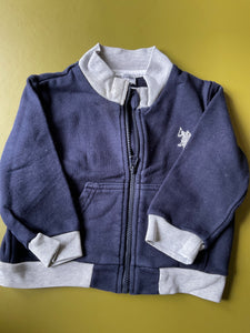 Polo Assn Sweatjacke mit Zipper *Flecken am Kragen  74 Blau