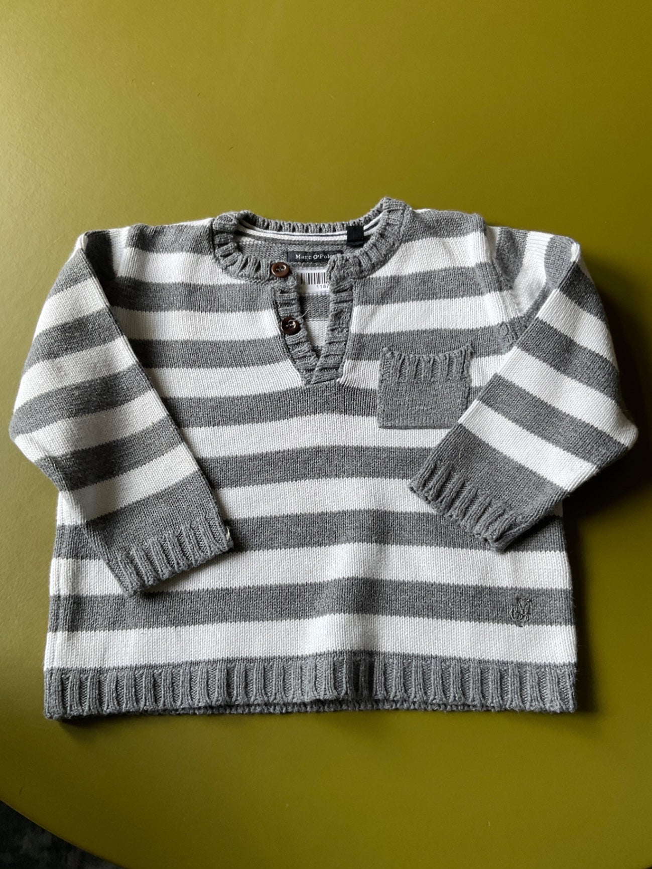 Marc O'Polo Pullover 74 Grau und Weiß gestreift