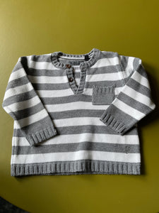 Marc O'Polo Pullover 74 Grau und Weiß gestreift
