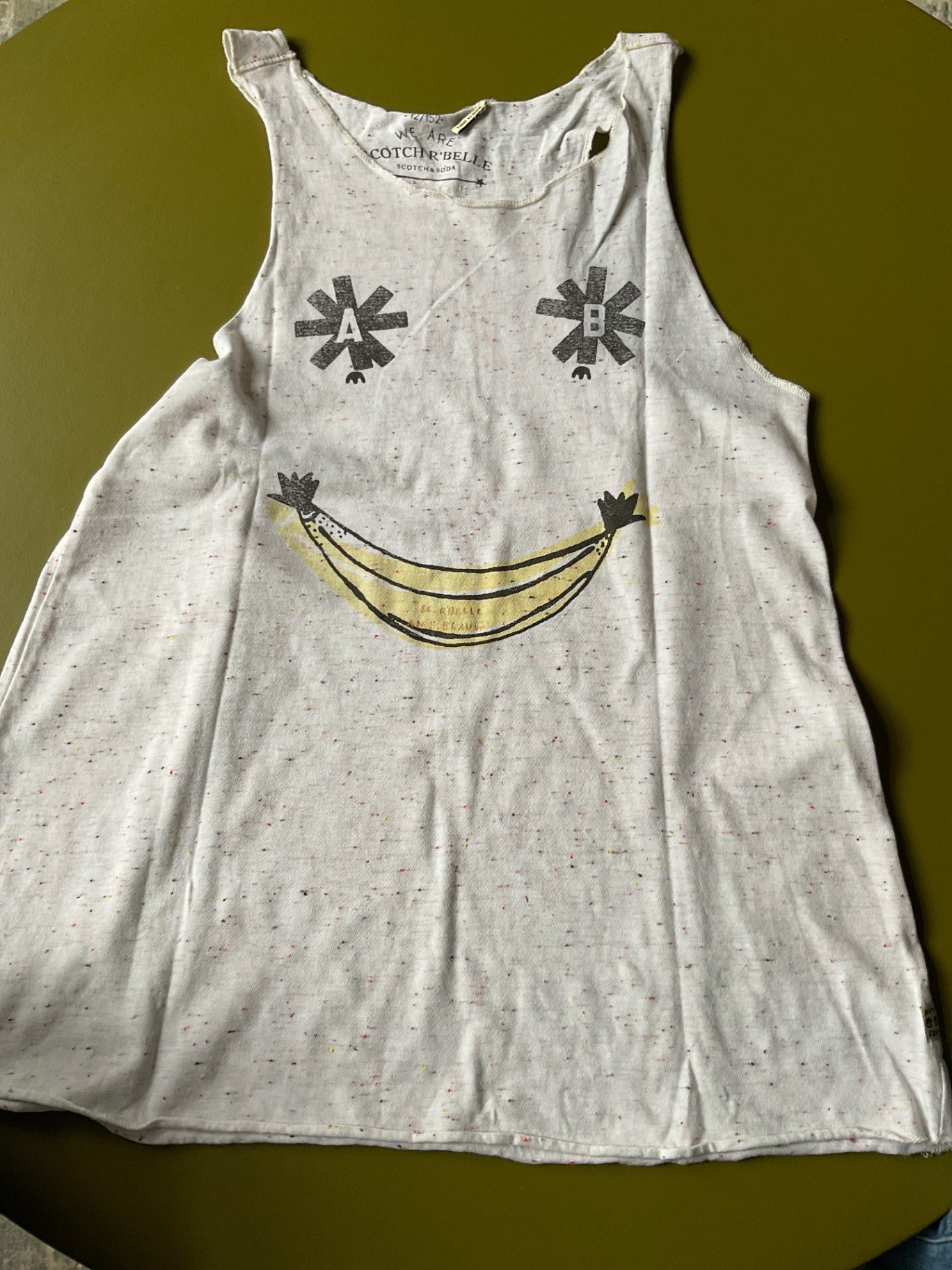 Scotch rebelle Tanktop 152 Weiß Banane 🍌