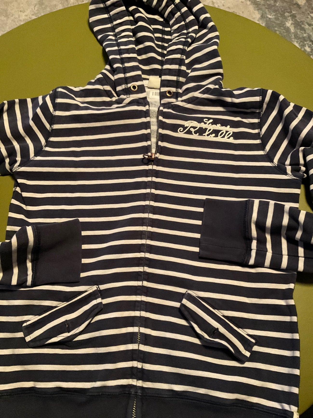 Scotch R'Belle Kapuzenjacke 164 Dunkelblau und Beige gestreift