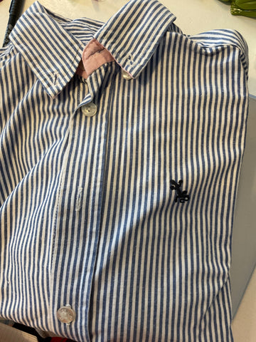 ZY Hemd 128/134 Blau und Weiß gestreift