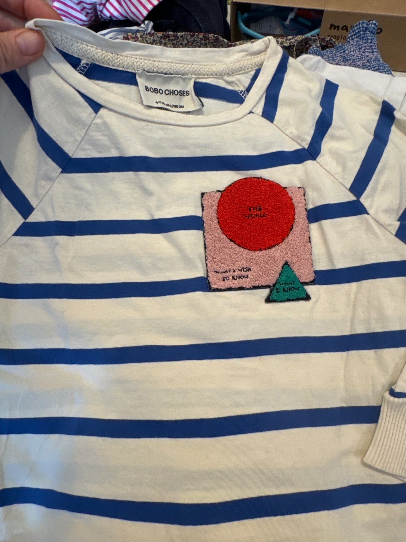 Bobo Choses T-Shirt Langarm 104/110 Weiß und Blau