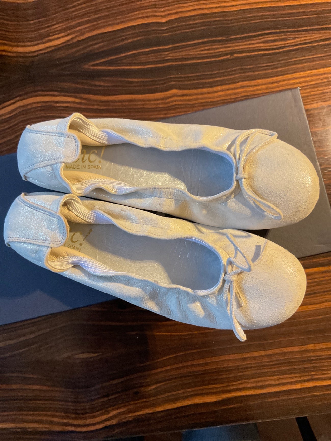 Clic! Ballerinas 35 Beige mit Silberglitzer