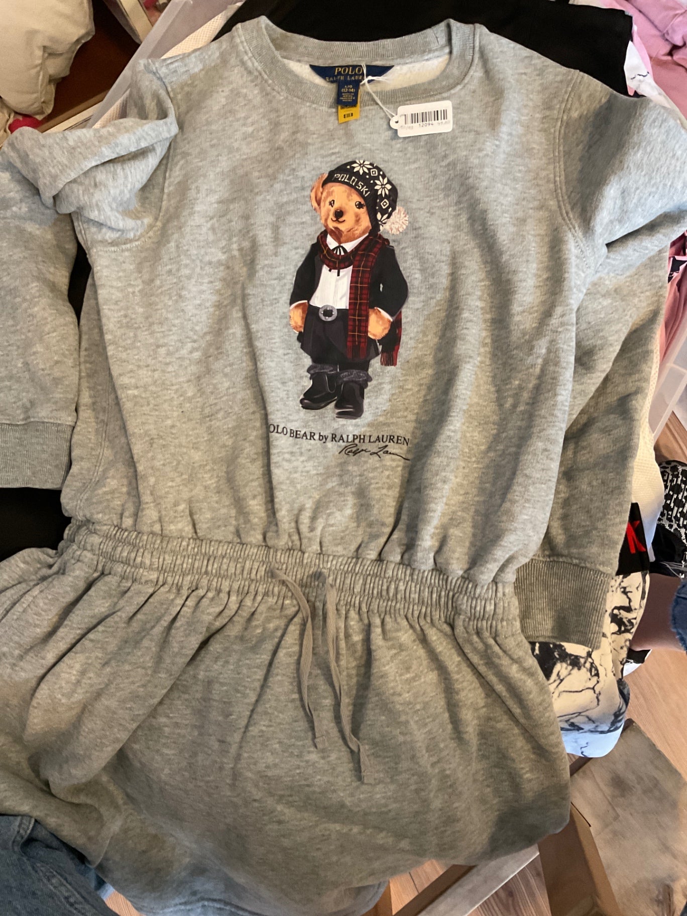 Ralph Lauren Sweatshirt Kleid *Bär 152/158 Grau