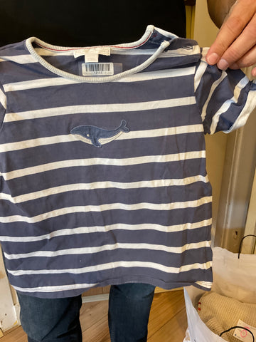 The Little White Company  T-Shirt 104/110 Blau und Weiß