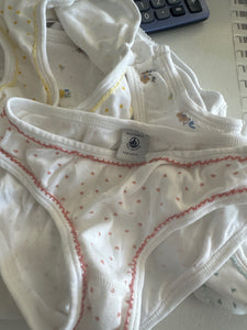 Petit Bateau Unterwäsche 140 Weiß Herz rosa