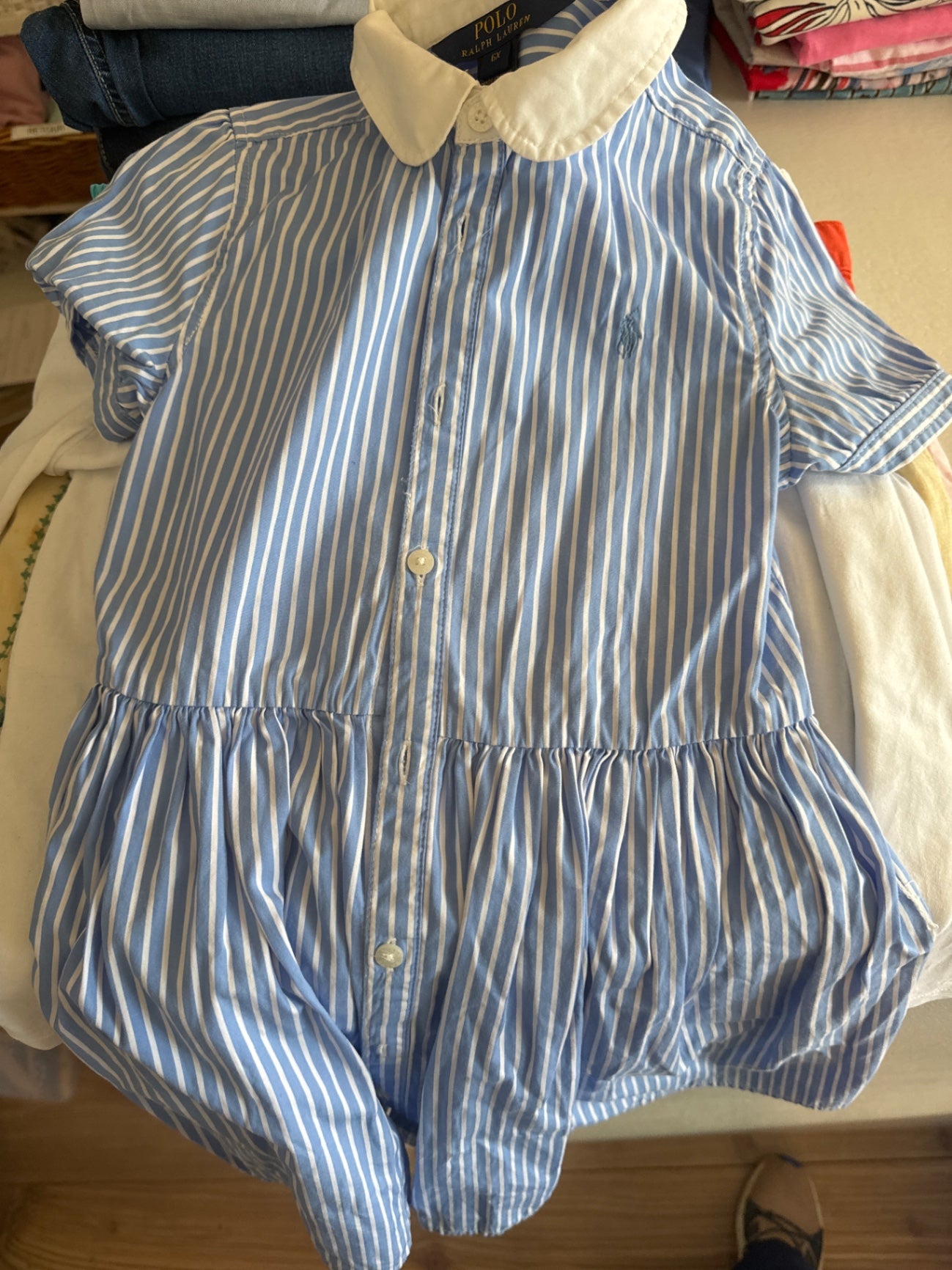 Ralph Lauren Kleid 116 Blau und Weiß