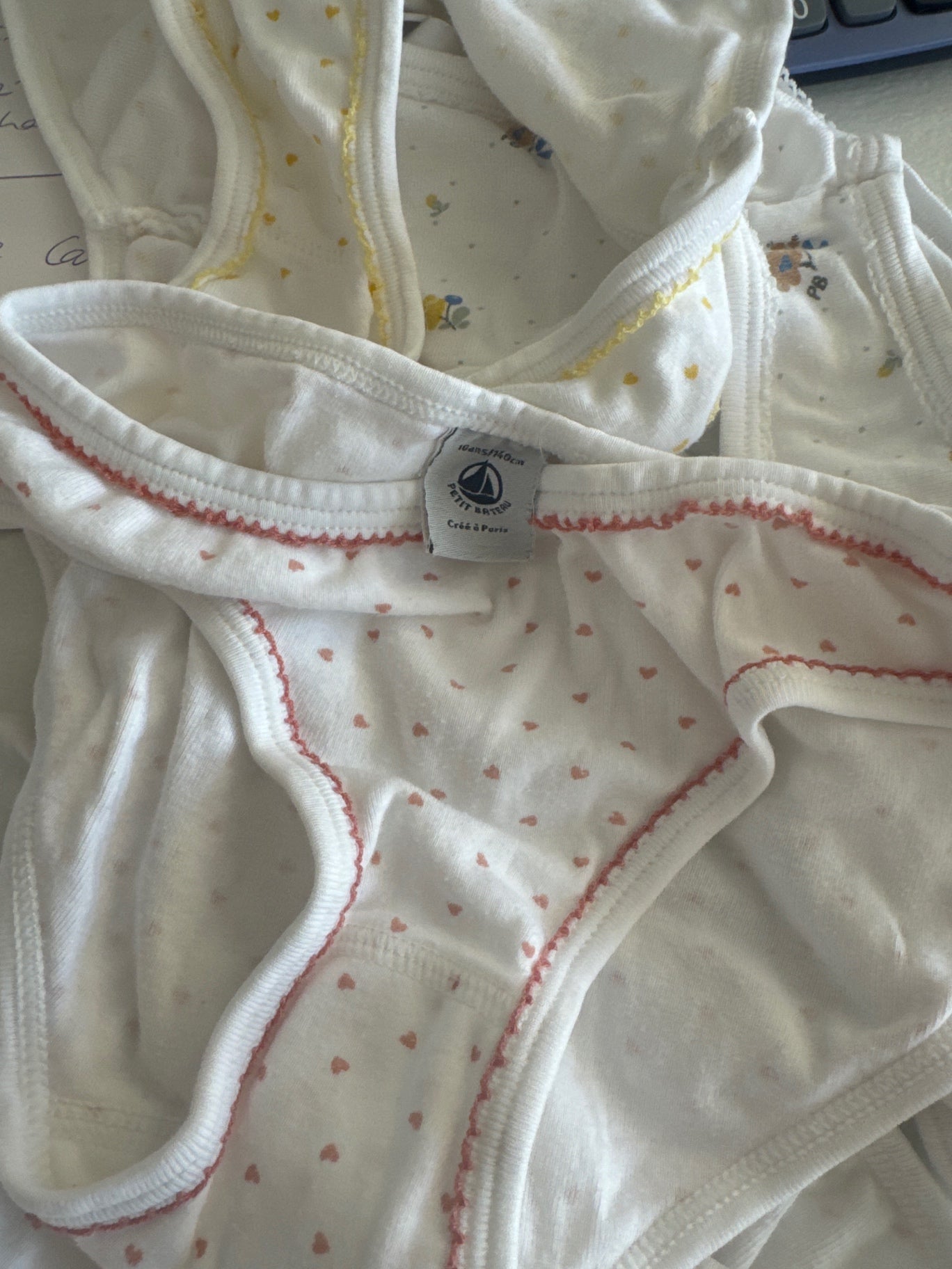 Petit Bateau Unterwäsche 140 Weiß Herz