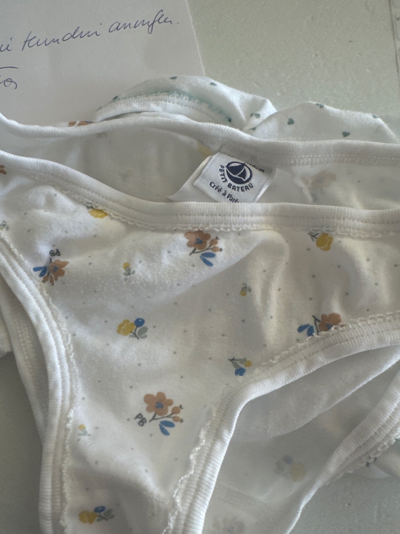 Petit Bateau Unterwäsche 140 Weiß Blumen
