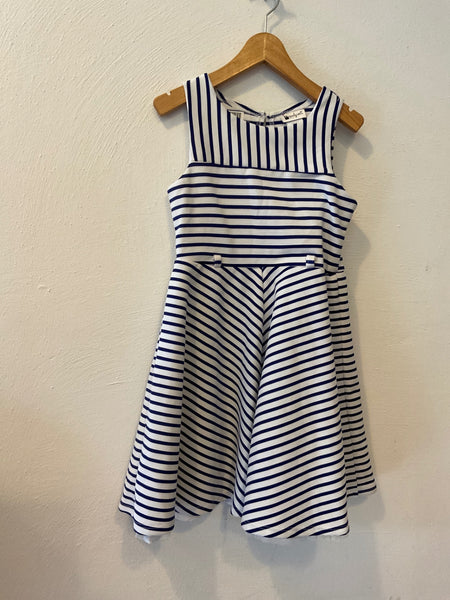 Emily west Kleid 122 Weiß und Blau gestreift