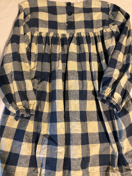 PETIT BATEAU  Kleid 116 Blau und Beige kariert