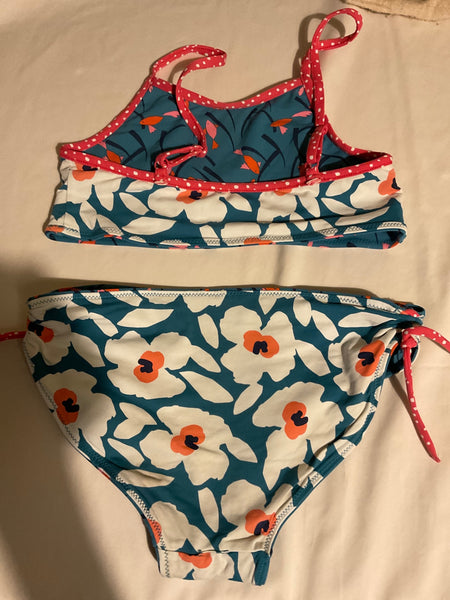 Unbekannt Bikini zum wenden 134/140 Mehrfarbig (Blau, Weiß, Orange, Pink)