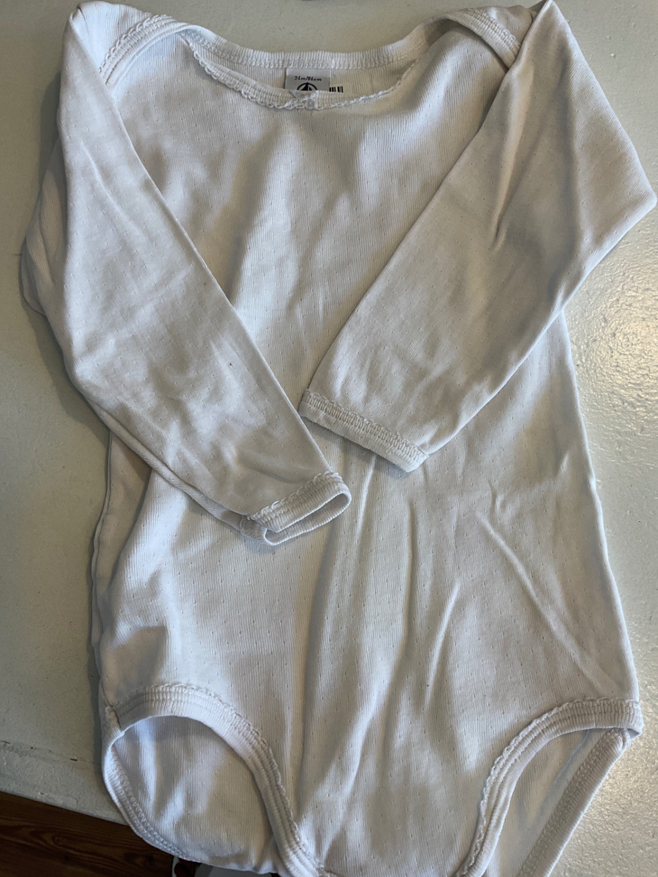 Petit Bateau Body 86 Weiß / Lochmuster
