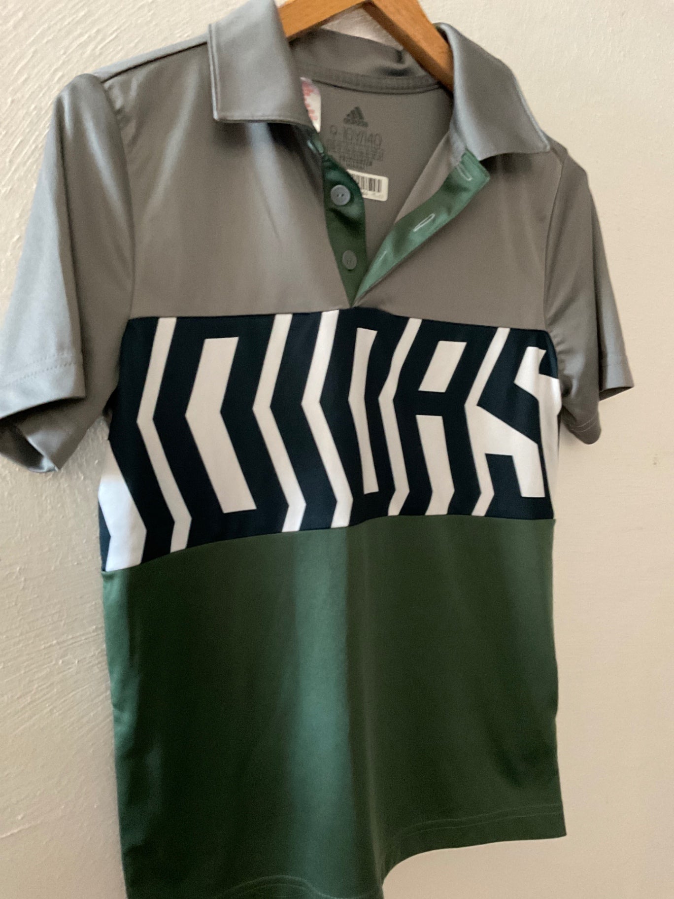 Adidas Poloshirt 140 Grau, Grün, Schwarz, Weiß