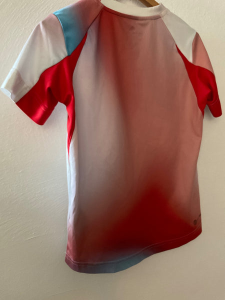 Adidas T-Shirt 140 Rot, Blau, Weiß / Batik