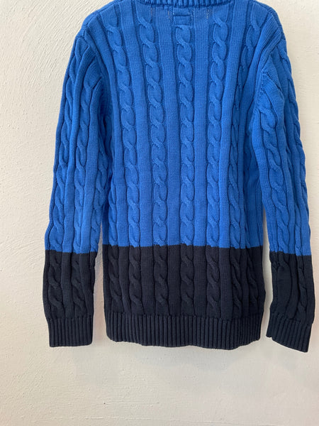 Pepe Jeans Pullover 152 Blau und Schwarz Zopfmuster