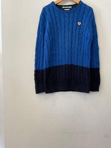 Pepe Jeans Pullover 152 Blau und Schwarz Zopfmuster