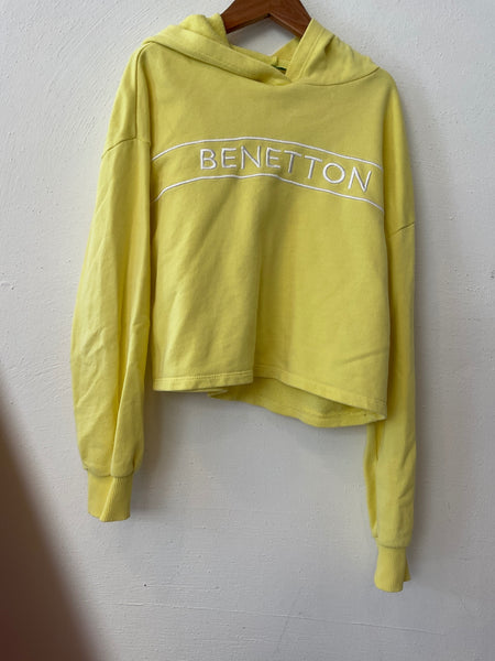 Benetton Hoodie mit Kapuze 128/134 Neongelb