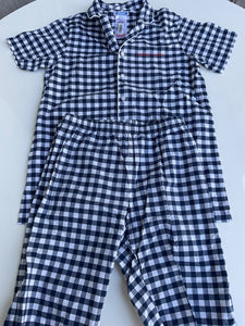 Jacadi  Pyjama  152 Schwarz-Weiß kariert