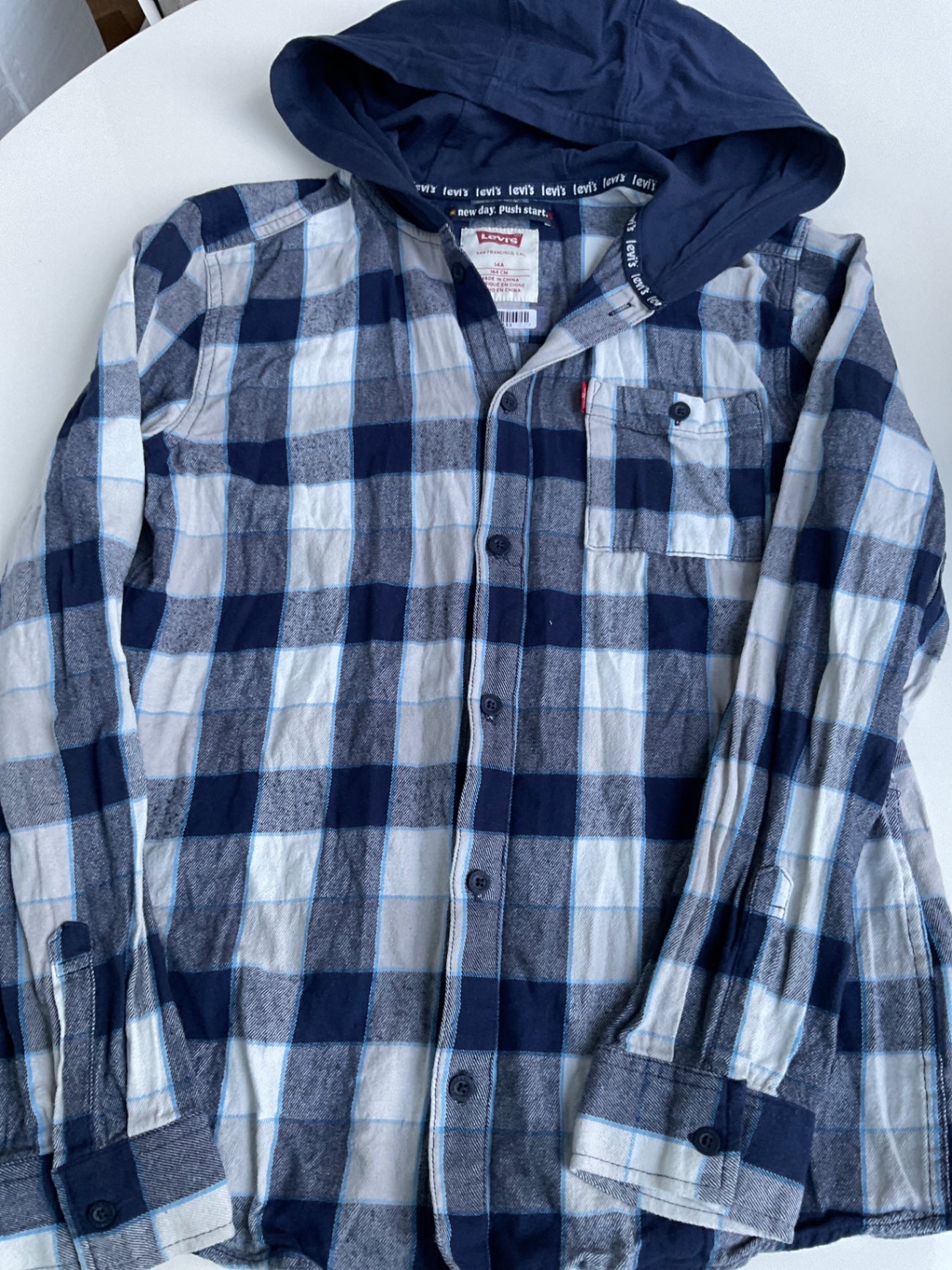 Levi's Hemd mit Kapuze 164 Blau kariert