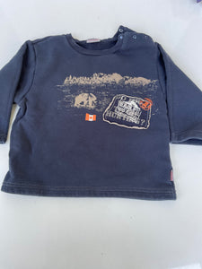 Sanetta Hoodie 74 Blau / Eisbär *Druckknopf defekt. SP