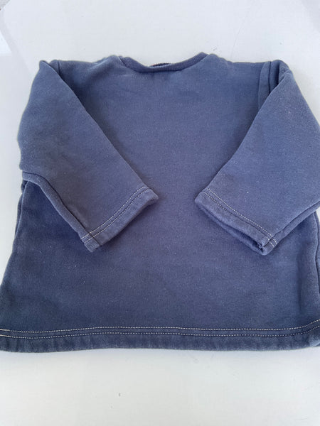 Sanetta Hoodie 74 Blau / Eisbär *Druckknopf defekt. SP