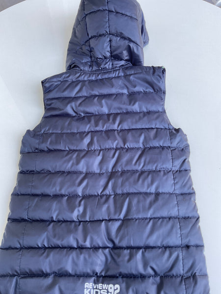 REVIEW KIDS Weste mit Kapuze  128/134 Dunkelblau / NEONGRÜN