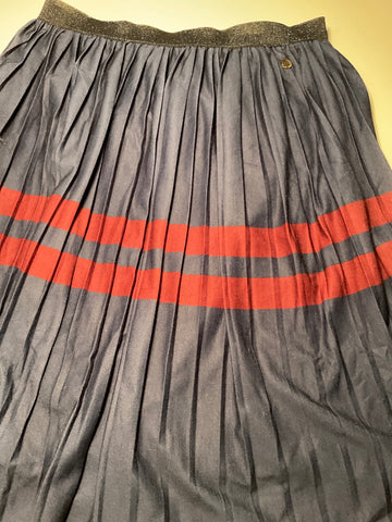 Tom Tailor Rock 164 Blau mit roten Streifen Plissee