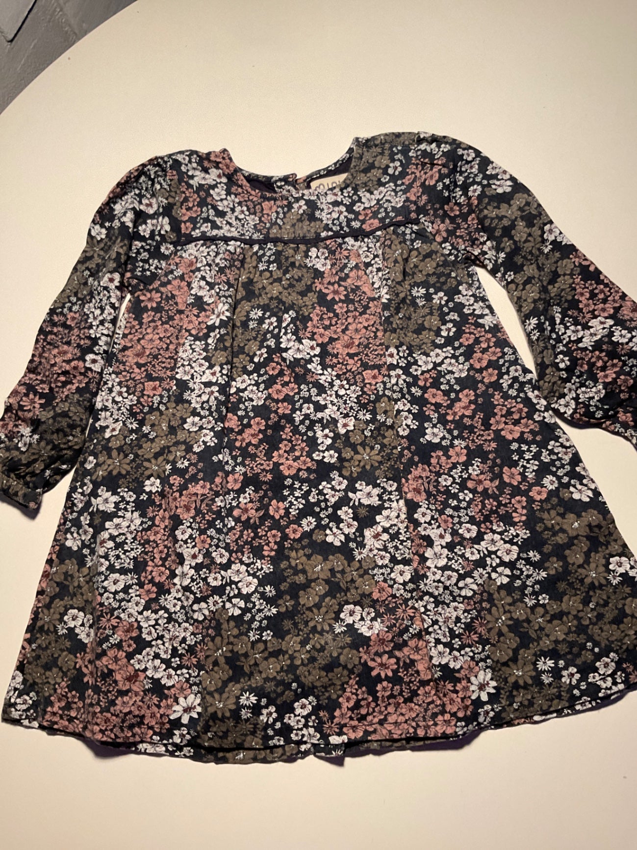 Minymo Kleid 92 Schwarz mit Blumenmuster