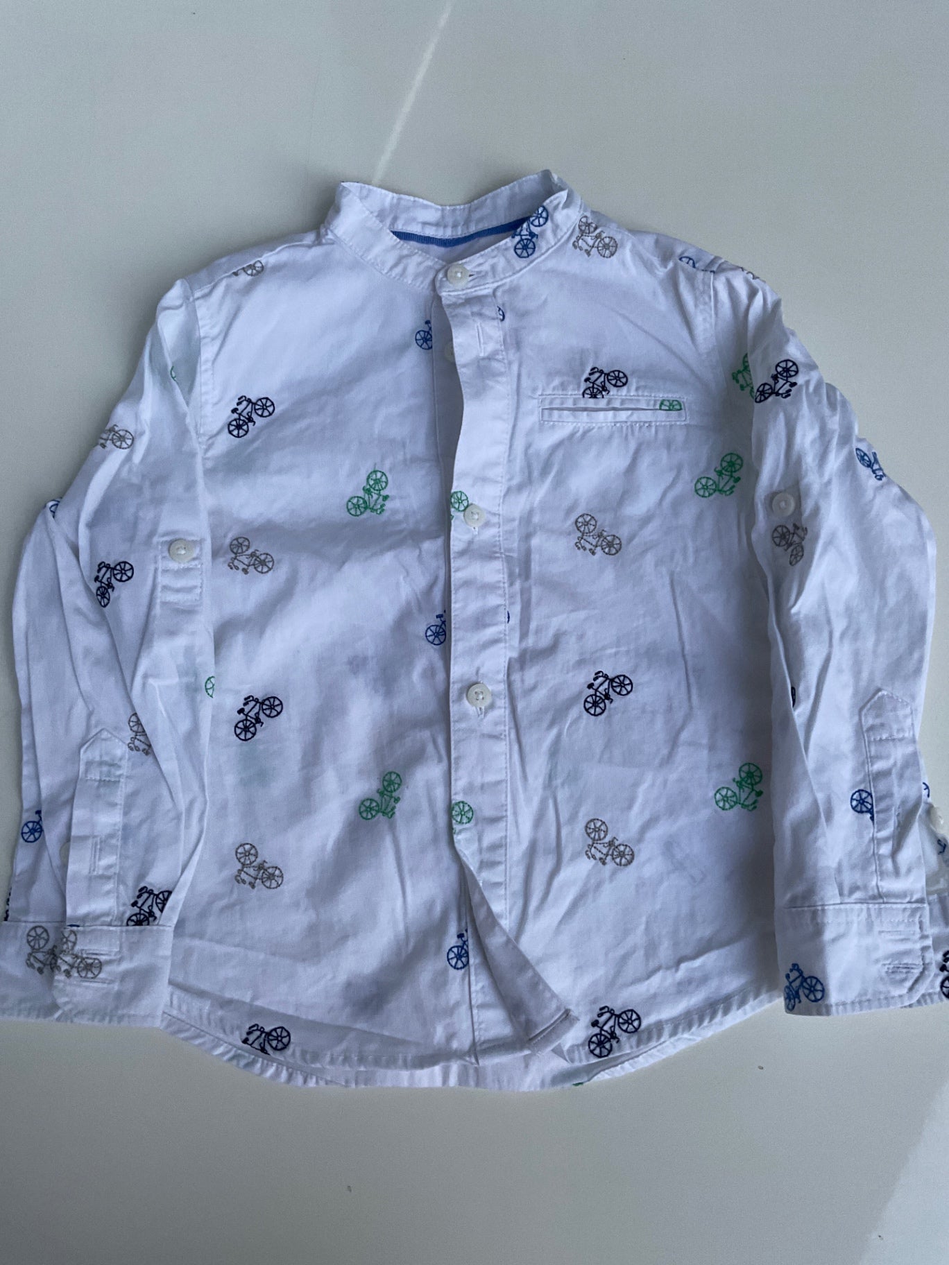 DU PAREIL…au meme Hemd 98 Weiß bestickt mit Fahrräder