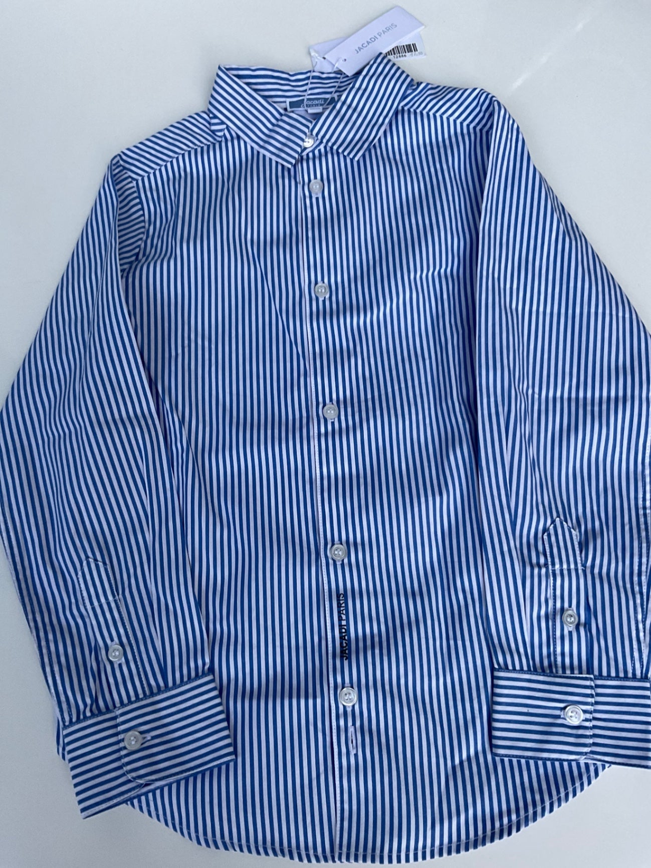 Jacadi Paris Hemd 128 Blau und Weiß gestreift
