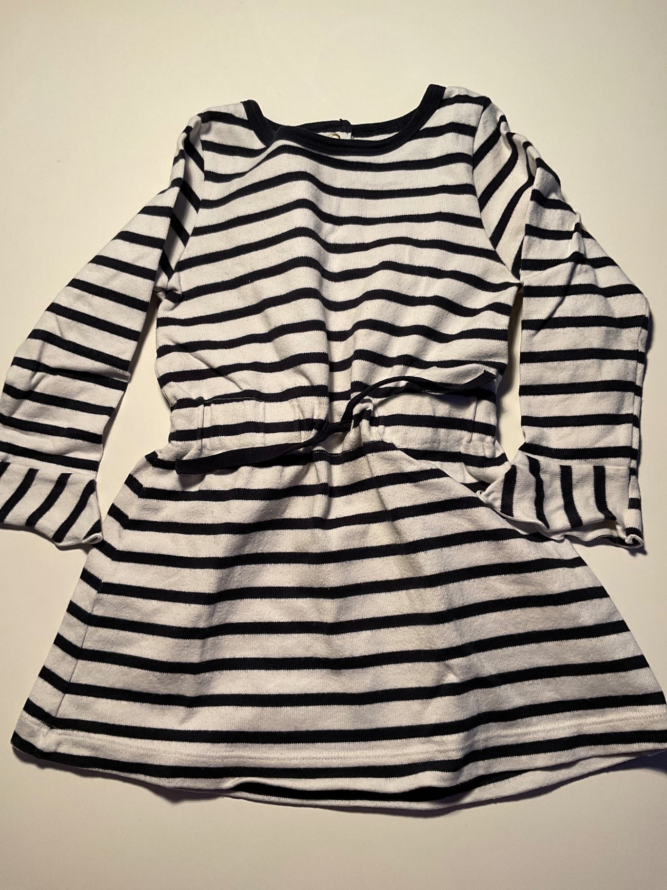 PETIT BATEAU  Kleid 98 Weiß und Schwarz gestreift