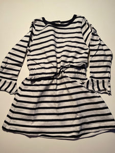 PETIT BATEAU  Kleid 98 Weiß und Schwarz gestreift
